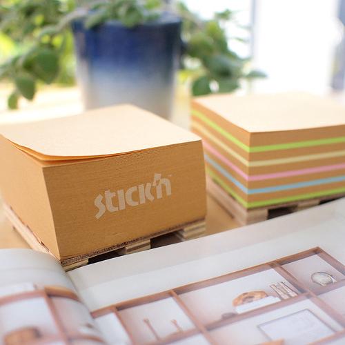 Блок самоклеящийся бумажный Stick`n 21816 76x76мм 400лист. коричневый Kraft Notes "палета" фото 4