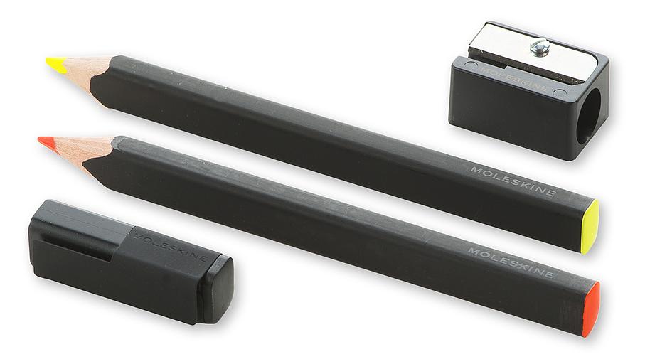 Карандаши цветные Moleskine Highlighter EW2PSFN12 липа 2цв. точилка/колпачок (2шт) фото 1