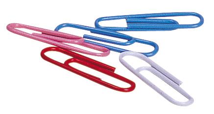 Скрепки Deli E0024 пластиковая оболочка 29мм ассорти (упак.:100шт) пластиковая коробка фото 1