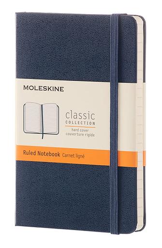 Блокнот Moleskine CLASSIC MM710B20 Pocket 90x140мм 192стр. линейка твердая обложка синий сапфир фото 1