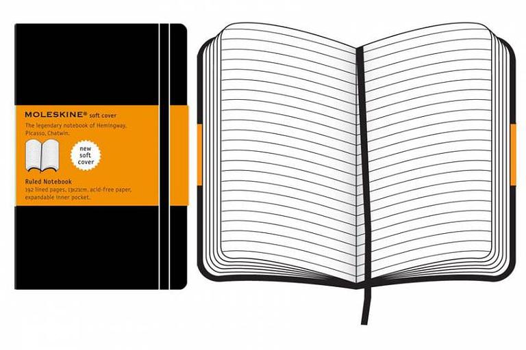 Блокнот Moleskine CLASSIC SOFT QP616 Large 130х210мм 192стр. линейка мягкая обложка черный фото 2