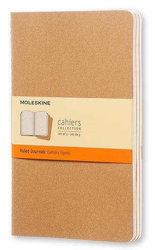 Блокнот Moleskine CAHIER JOURNAL QP416 Large 130х210мм обложка картон 80стр. линейка бежевый (3шт) фото 1