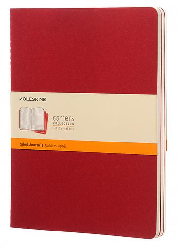 Блокнот Moleskine CAHIER JOURNAL CH121 XLarge 190х250мм обложка картон 120стр. линейка клюквенный (3шт) фото 1