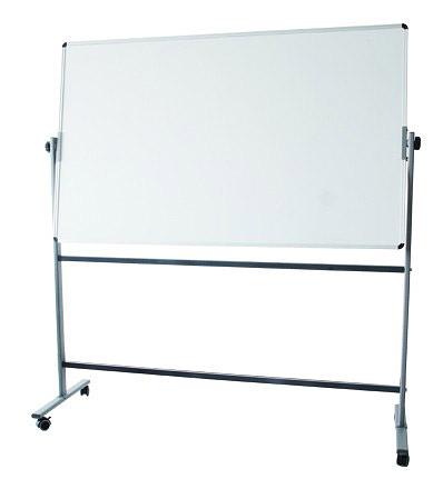 Доска магнитно-маркерная Deli E7882 лак белый 90x120см алюминиевая рама сталь на роликах двухсторонняя фото 1