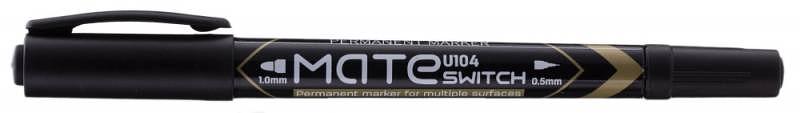 Маркер перманентный Deli EU10420 Mate двойной пиш. наконечник 0.5-1мм черный фото 1