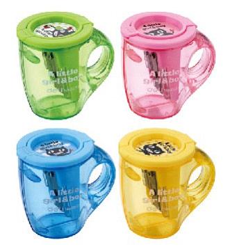 Точилка для карандашей ручная Deli Cup E0551 2 отверстия пластик ассорти дисплей фото 1