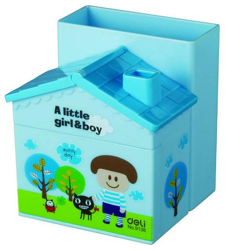 Подставка Deli E9138 Домик для пишущих принадлежностей ассорти пластик фото 1