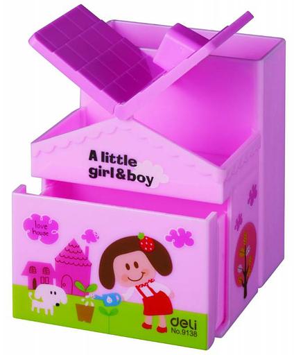Подставка Deli E9138 Домик для пишущих принадлежностей ассорти пластик фото 2