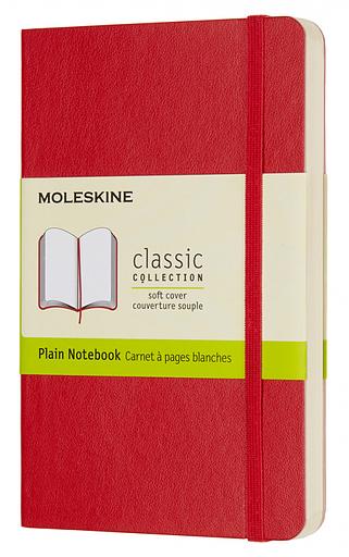 Блокнот Moleskine CLASSIC SOFT QP613F2 Pocket 90x140мм 192стр. нелинованный мягкая обложка красный фото 1