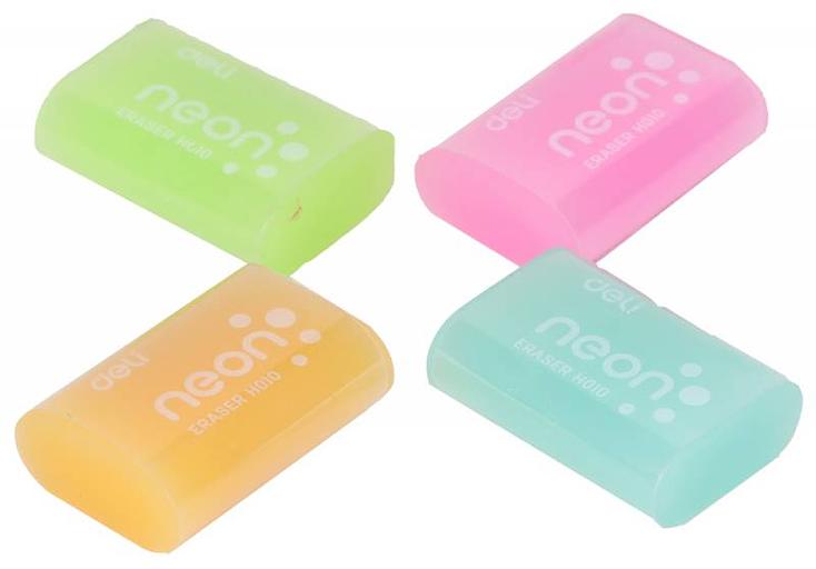 Ластик Deli EH01000 39х27х12мм ассорти/неон фото 1