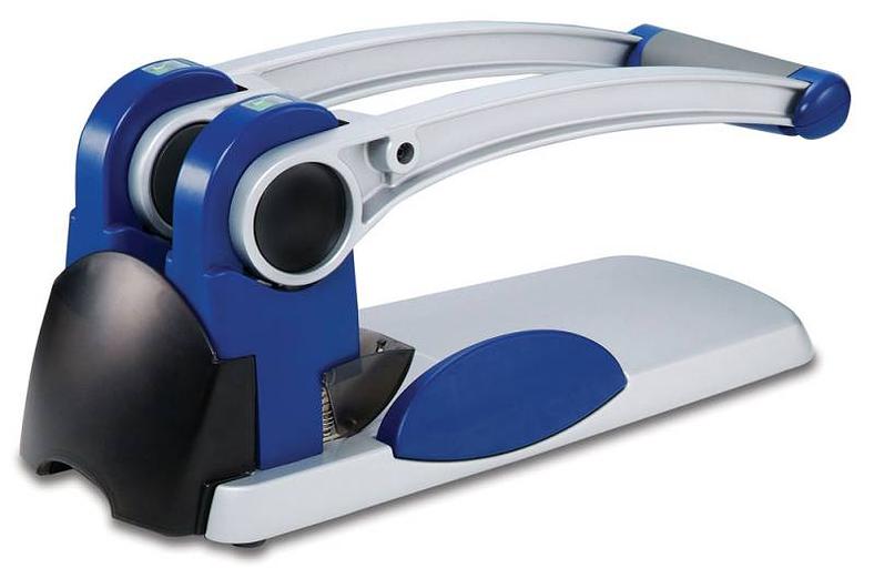 Дырокол Kw-Trio Heavy Duty 9550 макс.:300лист. металл синий/серебристый отв.:2 с линейкой фото 2