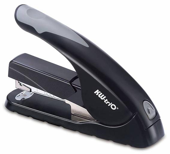 Степлер настольный Kw-Trio 5818 Soft-Touch 24/6 24/8 26/6 26/8 (40листов) снижение усилия серый/черный 210скоб фото 1