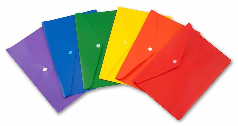 Конверт на кнопке Бюрократ -PK803ANYEL A4 непрозрачный пластик 0.18мм желтый фото 2