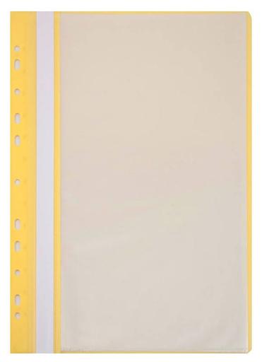 Папка-скоросшиватель Бюрократ -PS10YEL A4 10 вкладышей боков.перф. пластик желтый 0.12/0.16 фото 1