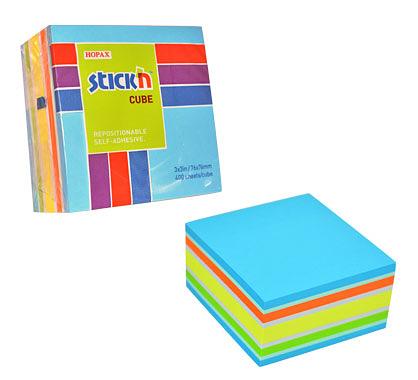 Блок самоклеящийся бумажный Stick`n 21538 76x76мм 400лист. 70г/м2 неон+пастель 6цв.в упак. фото 1
