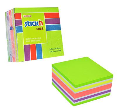 Блок самоклеящийся бумажный Stick`n 21537 76x76мм 400лист. 70г/м2 неон+пастель 5цв.в упак. фото 1