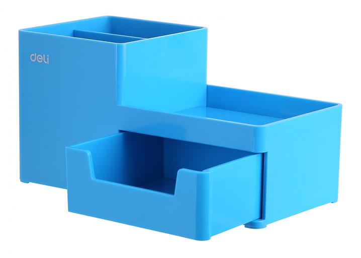 Органайзер настольный Deli EZ25130 Rio 4отд. 175x90x92мм голубой пластик фото 3