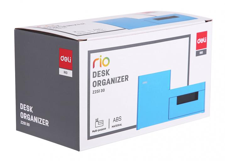 Органайзер настольный Deli EZ25130 Rio 4отд. 175x90x92мм голубой пластик фото 6