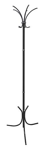 Вешалка напольная Бюрократ Нова-3 НОВА-3/BLACK черный основание крестовина наконечники серый металлик крючки двойные для верхней одежды метал. (упак.:1шт) фото 1