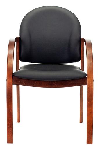 Стул Бюрократ ДЖУНО черный искусственная кожа на ножках дерево фото 2