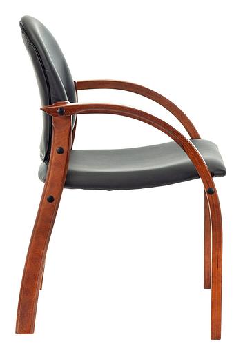 Стул Бюрократ ДЖУНО черный искусственная кожа на ножках дерево фото 3