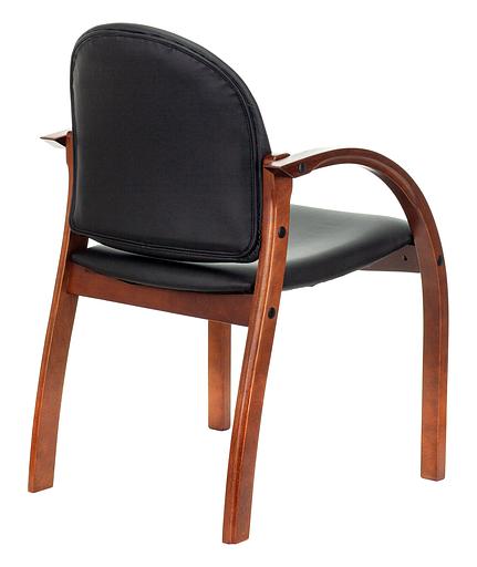 Стул Бюрократ ДЖУНО черный искусственная кожа на ножках дерево фото 4