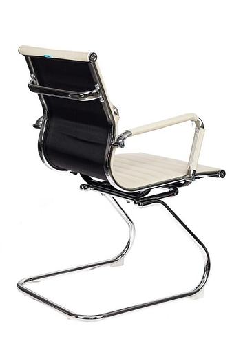 Кресло Бюрократ CH-883-LOW-V слоновая кость искусственная кожа низк.спин. полозья металл хром фото 4