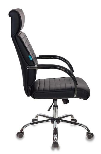 Кресло руководителя Бюрократ T-8010SL черный искусственная кожа крестовина металл хром фото 3