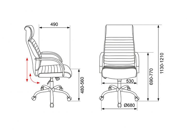 Кресло руководителя Бюрократ T-8010SL черный искусственная кожа крестовина металл хром фото 6