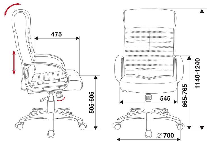 Кресло руководителя Бюрократ KB-10LITE черный искусственная кожа крестовина пластик фото 6