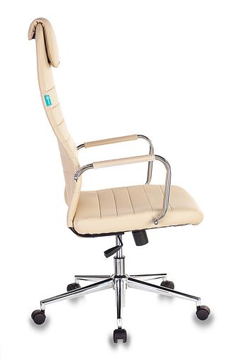 Кресло руководителя Бюрократ KB-9N/ECO бежевый искусственная кожа с подголов. крестовина металл хром фото 3