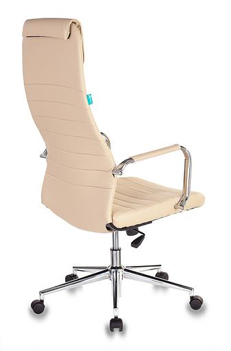 Кресло руководителя Бюрократ KB-9N/ECO бежевый искусственная кожа с подголов. крестовина металл хром фото 4