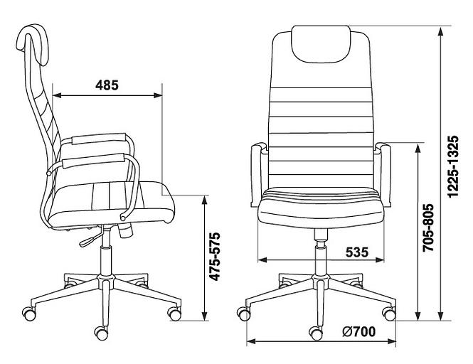 Кресло руководителя Бюрократ KB-9N/ECO бежевый искусственная кожа с подголов. крестовина металл хром фото 6