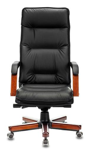 Кресло руководителя Бюрократ T-9927WALNUT черный кожа крестовина металл/дерево фото 2