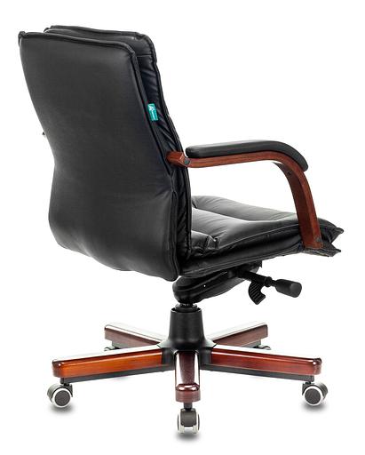 Кресло руководителя Бюрократ T-9927WALNUT-LOW черный кожа низк.спин. крестовина металл/дерево фото 4