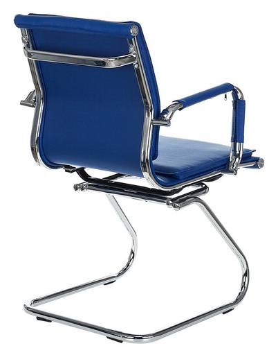 Кресло Бюрократ CH-993-Low-V синий искусственная кожа низк.спин. полозья металл хром фото 4