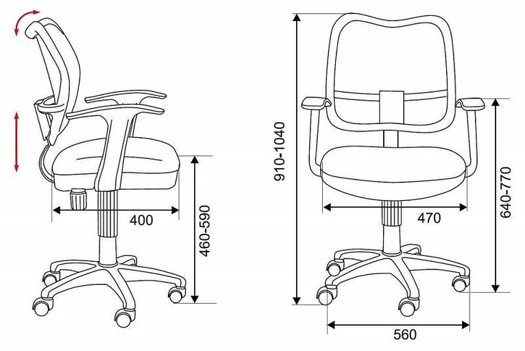 Кресло детское Бюрократ CH-W797 коричневый сиденье коричневый TW-14C сетка/ткань крестовина пластик пластик белый фото 4