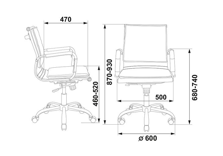 Кресло руководителя Бюрократ Ch-993-Low черный искусственная кожа низк.спин. крестовина металл хром фото 5