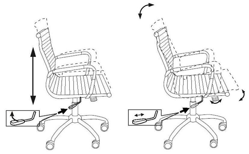 Кресло руководителя Бюрократ CH-883-LOW слоновая кость искусственная кожа низк.спин. крестовина металл хром фото 6