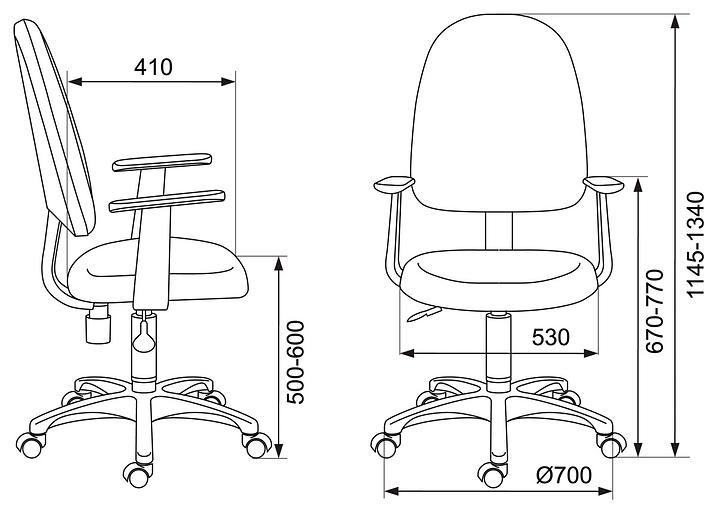 Кресло Бюрократ CH-1300 черный Престиж+ крестовина пластик фото 5