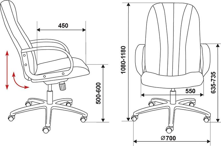 Кресло руководителя Бюрократ T-898AXSN черный Leather Black искусственная кожа крестовина пластик фото 6