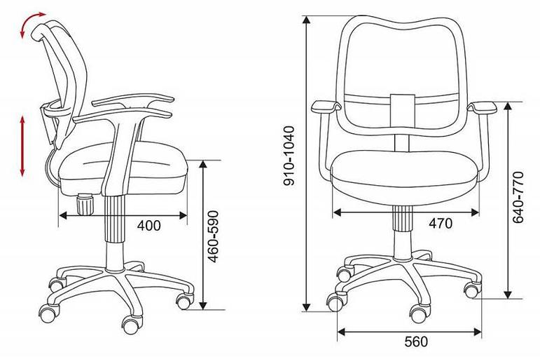 Кресло детское Бюрократ Ch-W797 салатовый TW-03A сиденье салатовый TW-18 сетка/ткань крестовина пластик пластик белый фото 5