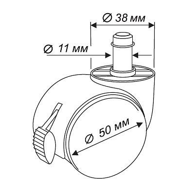 Набор колес Бюрократ BlockCastorSet3850 черный для паркета/ламината фото 3