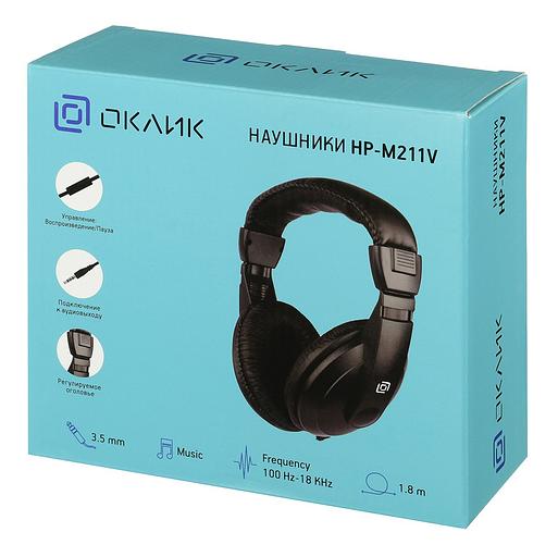 Наушники мониторные Оклик HP-M211V 1.8м черный проводные оголовье фото 10