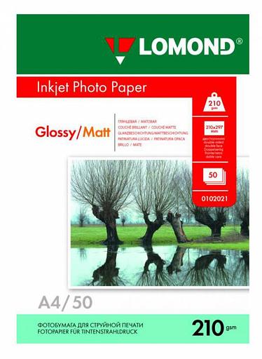 Фотобумага Lomond 0102021 A4/210г/м2/50л./белый глянцевое/матовое для струйной печати фото 1
