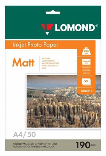 Фотобумага Lomond 0102015 A4/190г/м2/50л./белый матовое для струйной печати фото 1