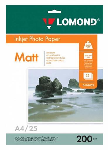 Фотобумага Lomond 0102052 A4/200г/м2/25л./белый матовое/матовое для струйной печати фото 1