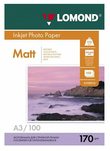 Фотобумага Lomond 0102012 A3/170г/м2/100л./белый матовое/матовое для струйной печати фото 1