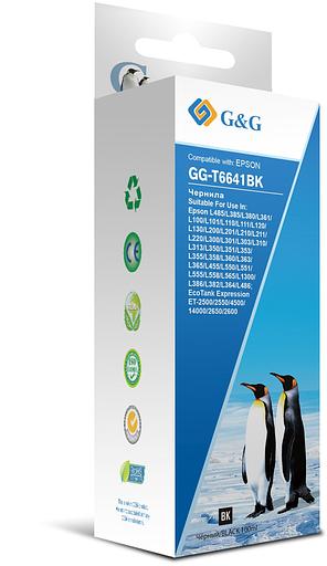 Чернила G&G GG-T6641BK черный100мл для Epson L100, L110, L120, L130, L132, L210, L222 фото 1
