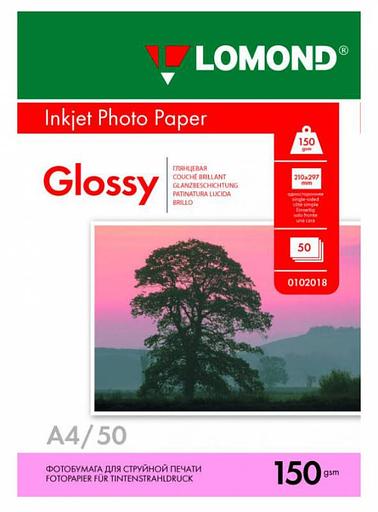 Фотобумага Lomond 0102018 A4/150г/м2/50л./белый глянцевое для струйной печати фото 1